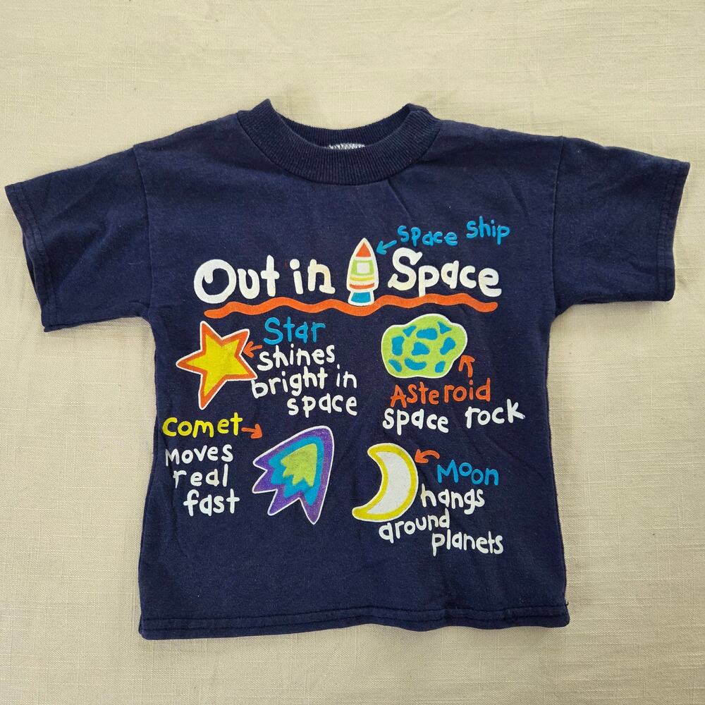 Vintage Navy Outer Space Graphic Tee 2t